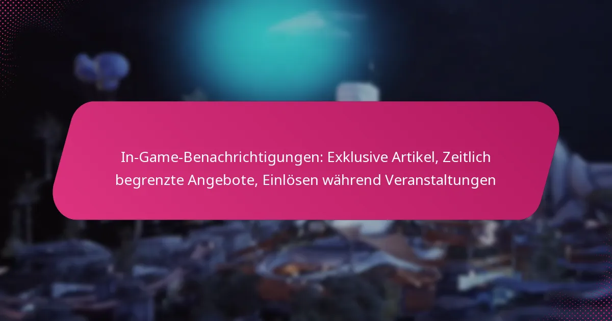 In-Game-Benachrichtigungen: Exklusive Artikel, Zeitlich begrenzte Angebote, Einlösen während Veranstaltungen