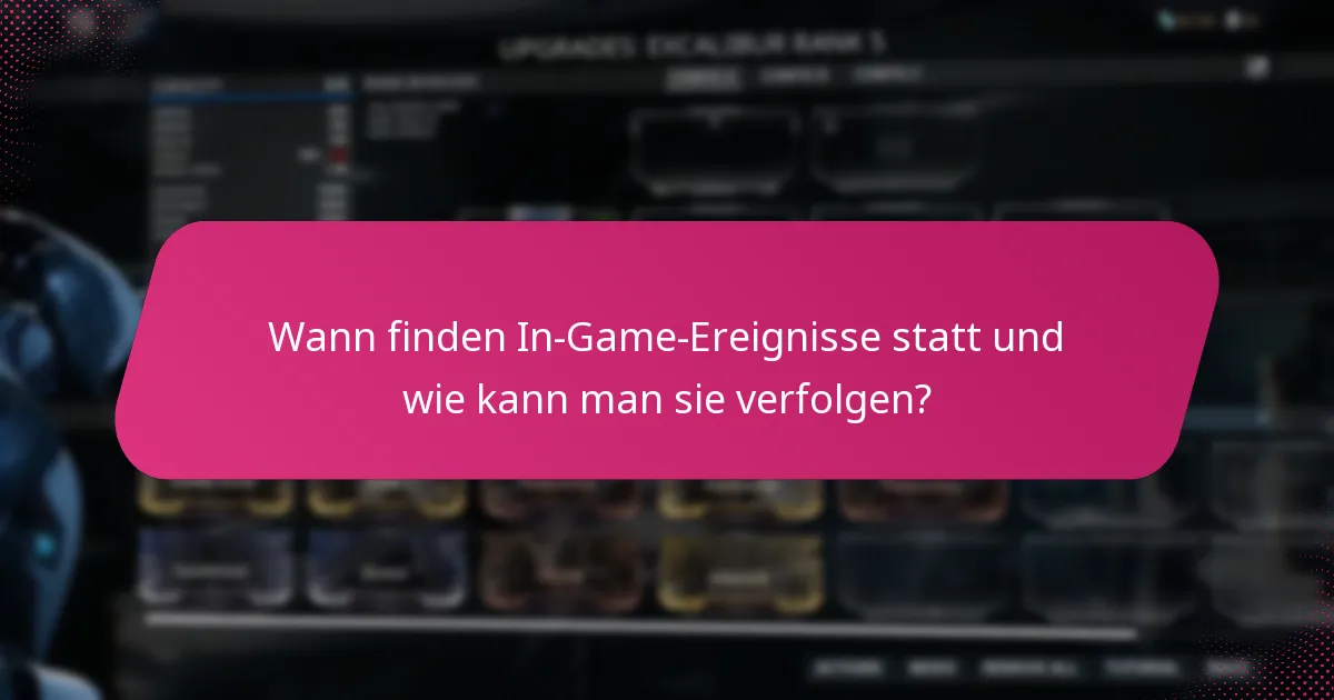 Wann finden In-Game-Ereignisse statt und wie kann man sie verfolgen?